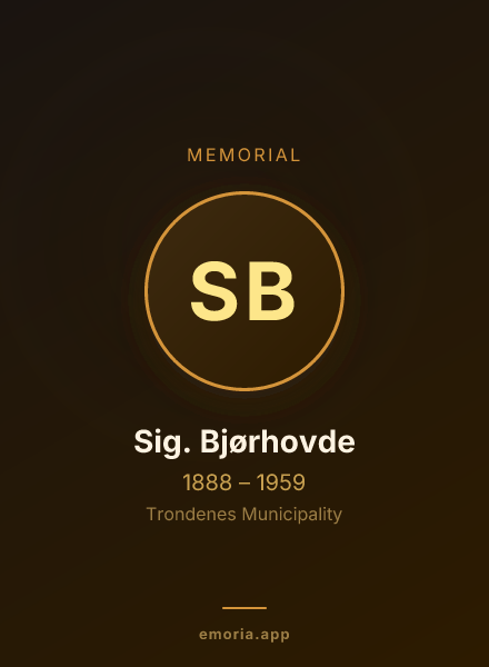 Memorial portrait of Sig. Bjørhovde