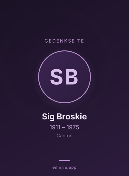 Gedenkportrait von Sig Broskie