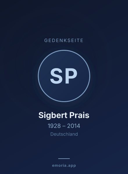 Gedenkportrait von Sigbert Prais