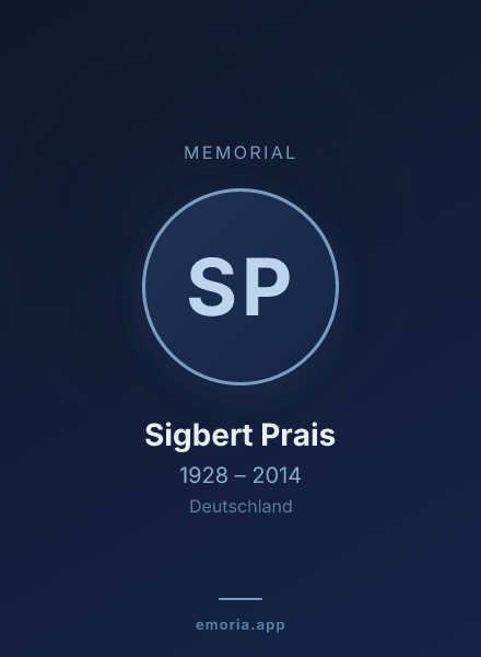 Memorial portrait of Sigbert Prais