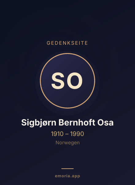 Gedenkportrait von Sigbjørn Bernhoft Osa