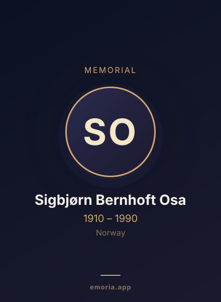 Memorial portrait of Sigbjørn Bernhoft Osa
