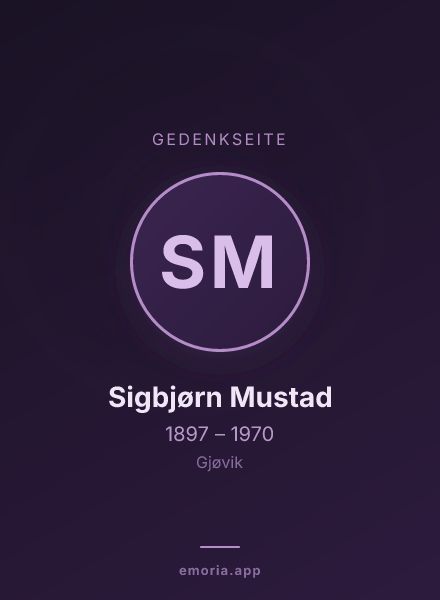 Gedenkportrait von Sigbjørn Mustad