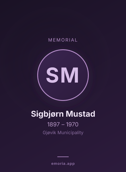 Memorial portrait of Sigbjørn Mustad