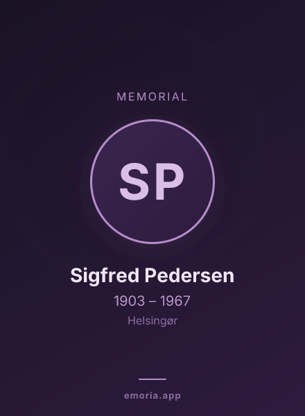 Memorial portrait of Sigfred Pedersen