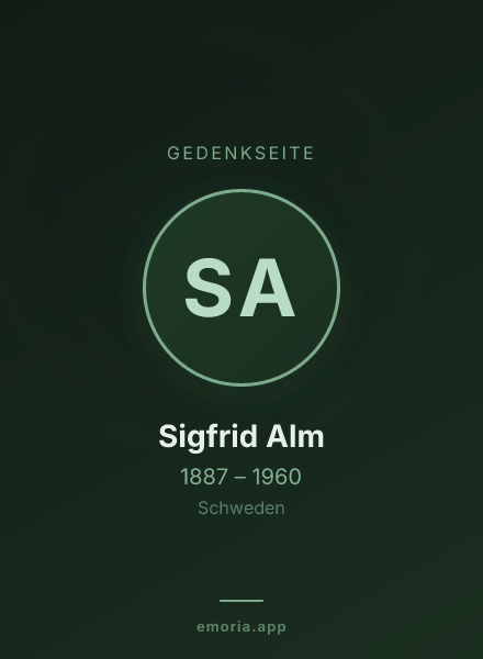 Gedenkportrait von Sigfrid Alm