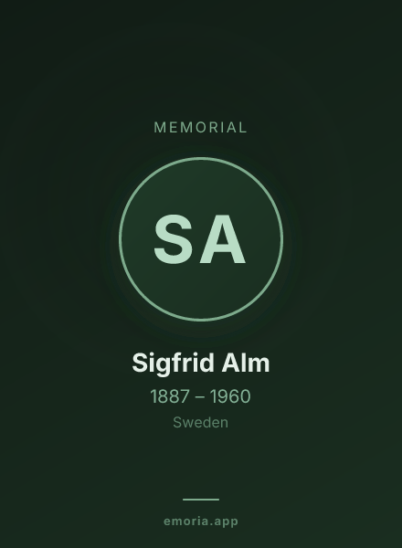 Memorial portrait of Sigfrid Alm