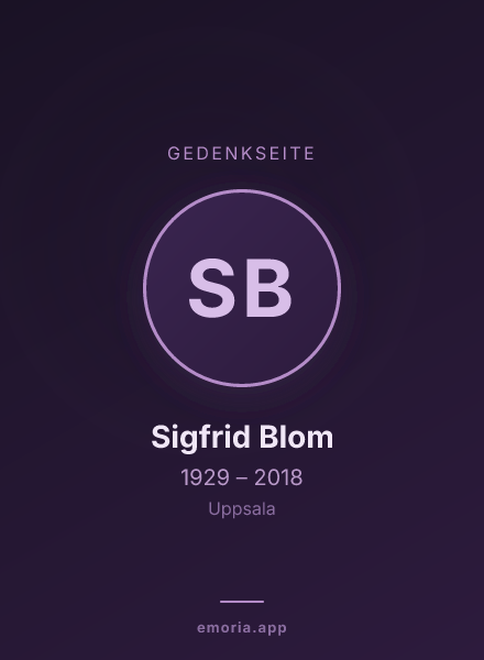 Gedenkportrait von Sigfrid Blom