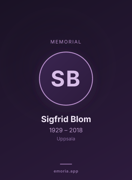 Memorial portrait of Sigfrid Blom
