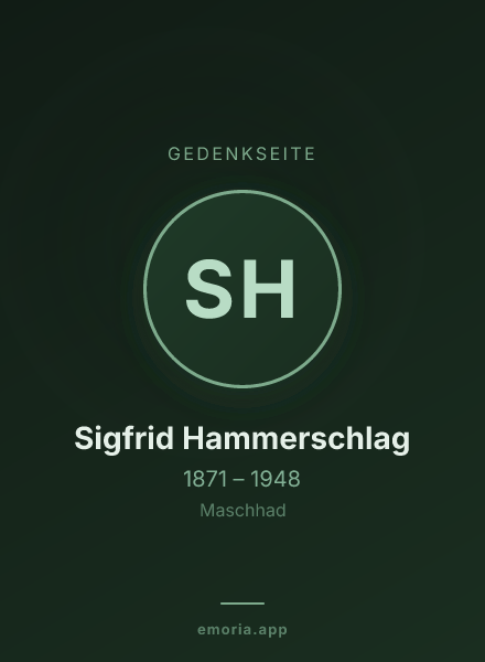 Gedenkportrait von Sigfrid Hammerschlag