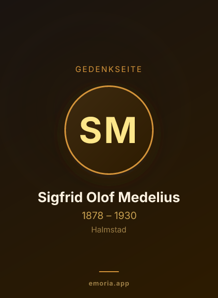Gedenkportrait von Sigfrid Olof Medelius