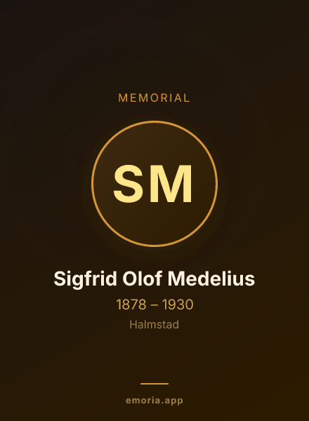 Memorial portrait of Sigfrid Olof Medelius