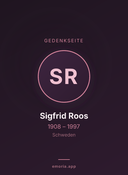 Gedenkportrait von Sigfrid Roos