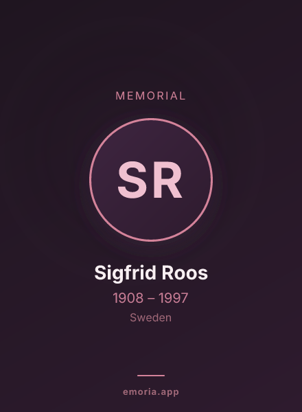Memorial portrait of Sigfrid Roos