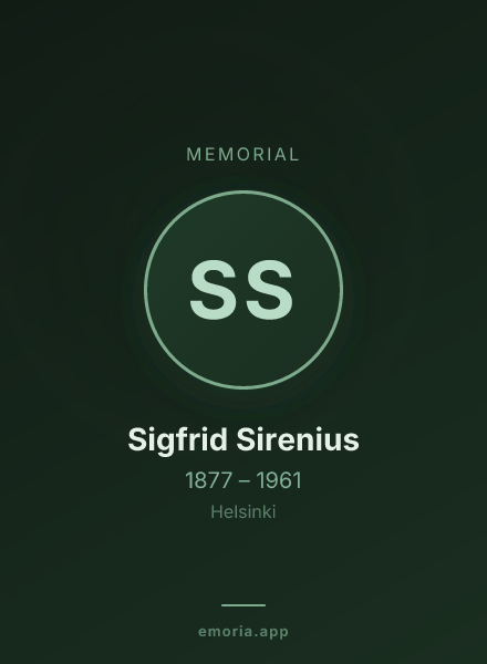 Memorial portrait of Sigfrid Sirenius