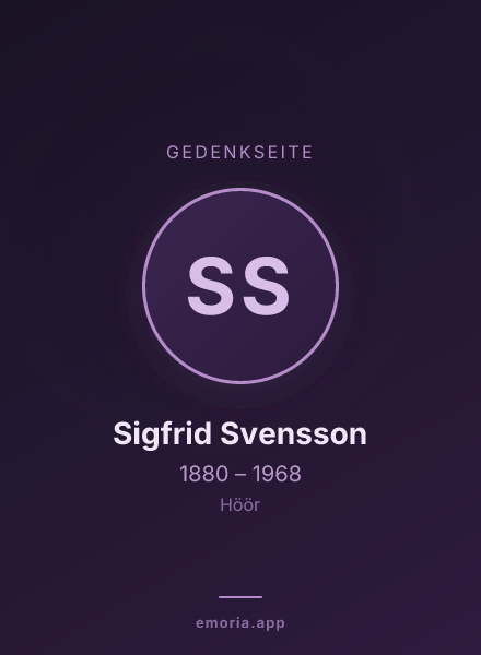 Gedenkportrait von Sigfrid Svensson