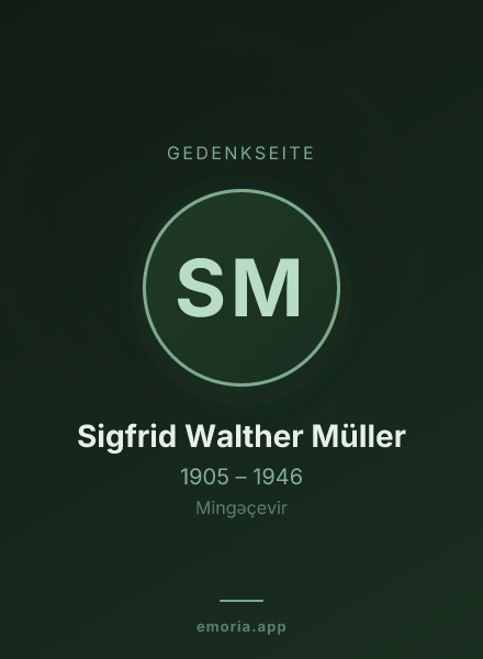 Gedenkportrait von Sigfrid Walther Müller