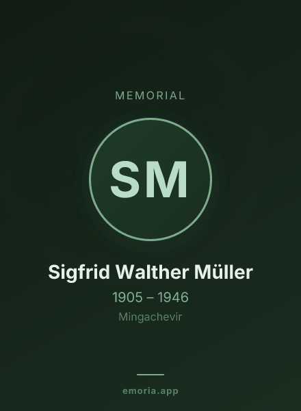Memorial portrait of Sigfrid Walther Müller