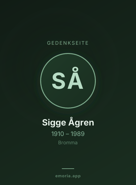 Gedenkportrait von Sigge Ågren