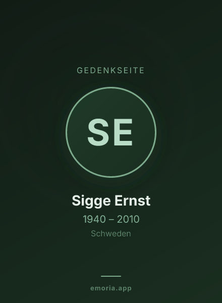 Gedenkportrait von Sigge Ernst