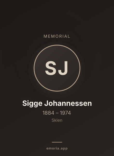 Memorial portrait of Sigge Johannessen