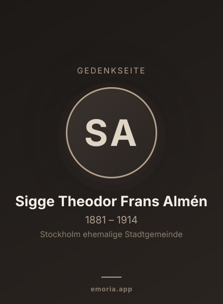 Gedenkportrait von Sigge Theodor Frans Almén
