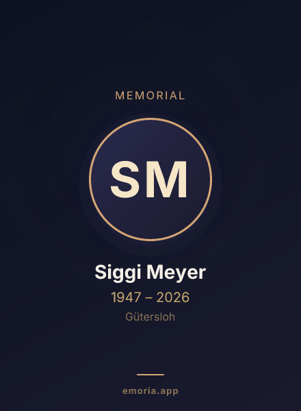 Memorial portrait of Siggi Meyer