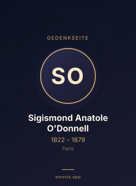 Gedenkportrait von Sigismond Anatole O'Donnell