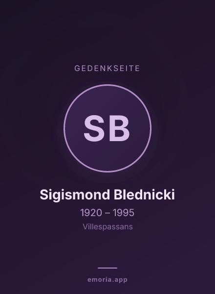 Gedenkportrait von Sigismond Blednicki