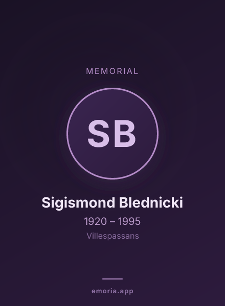Memorial portrait of Sigismond Blednicki