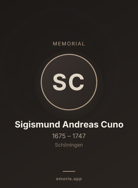Memorial portrait of Sigismund Andreas Cuno