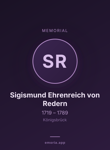 Memorial portrait of Sigismund Ehrenreich von Redern