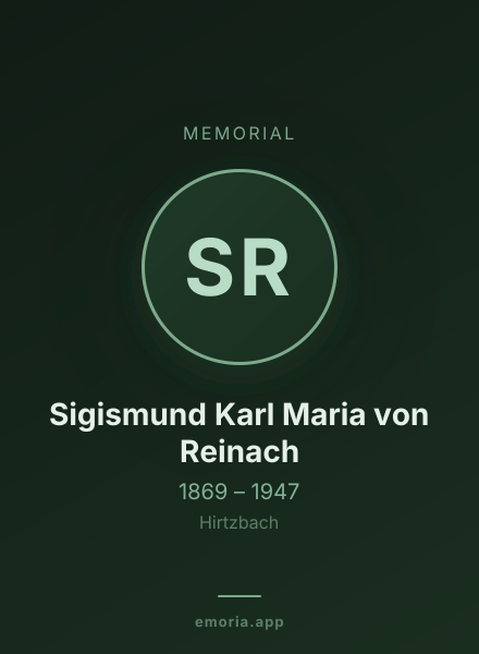 Memorial portrait of Sigismund Karl Maria von Reinach