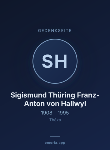 Gedenkportrait von Sigismund Thüring Franz-Anton von Hallwyl