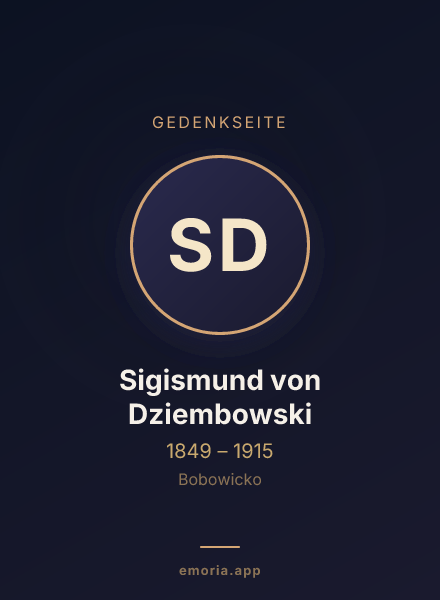 Gedenkportrait von Sigismund von Dziembowski