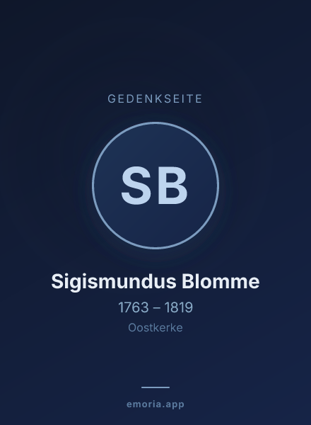 Gedenkportrait von Sigismundus Blomme