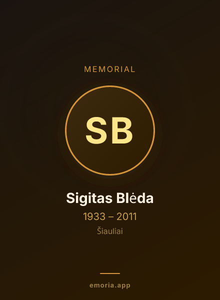 Memorial portrait of Sigitas Blėda