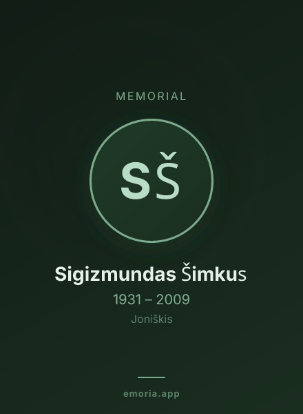 Memorial portrait of Sigizmundas Šimkus