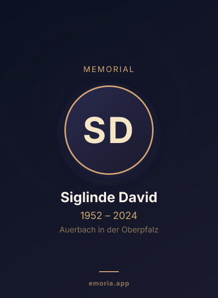 Memorial portrait of Siglinde David