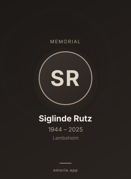 Memorial portrait of Siglinde Rutz