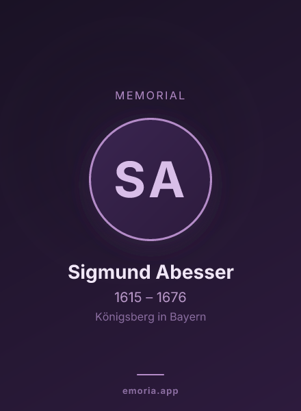 Memorial portrait of Sigmund Abesser