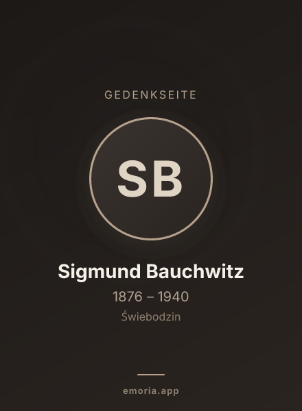 Gedenkportrait von Sigmund Bauchwitz