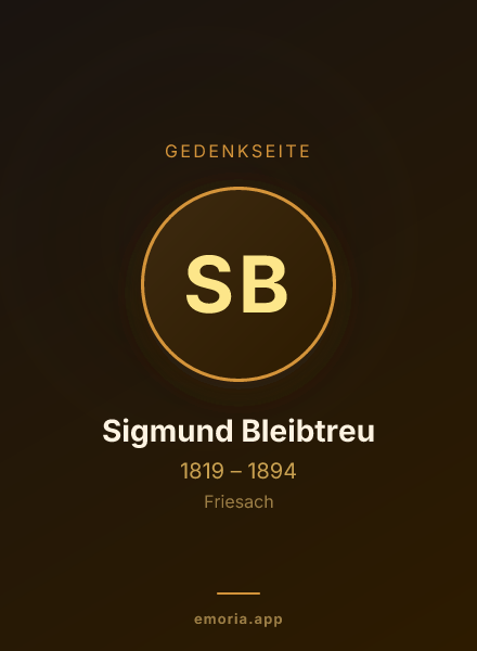 Gedenkportrait von Sigmund Bleibtreu