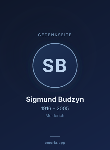 Gedenkportrait von Sigmund Budzyn