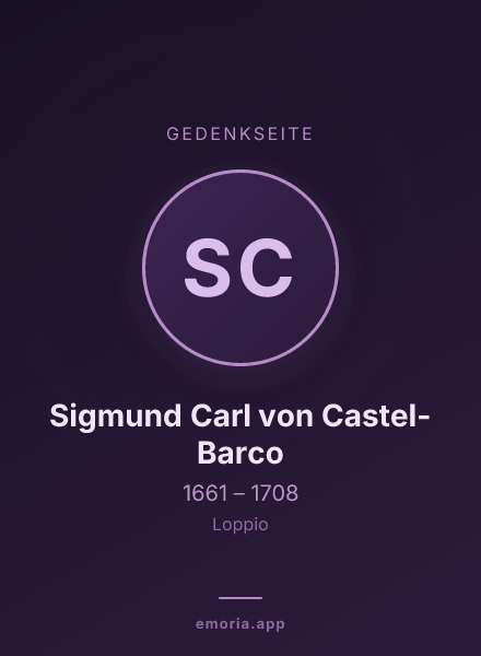 Gedenkportrait von Sigmund Carl von Castel-Barco