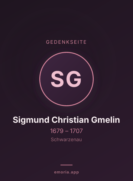 Gedenkportrait von Sigmund Christian Gmelin