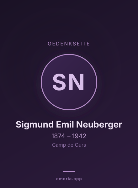 Gedenkportrait von Sigmund Emil Neuberger