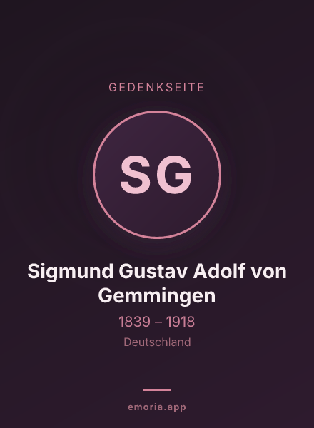Gedenkportrait von Sigmund Gustav Adolf von Gemmingen