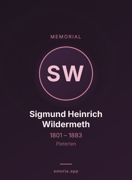 Memorial portrait of Sigmund Heinrich Wildermeth