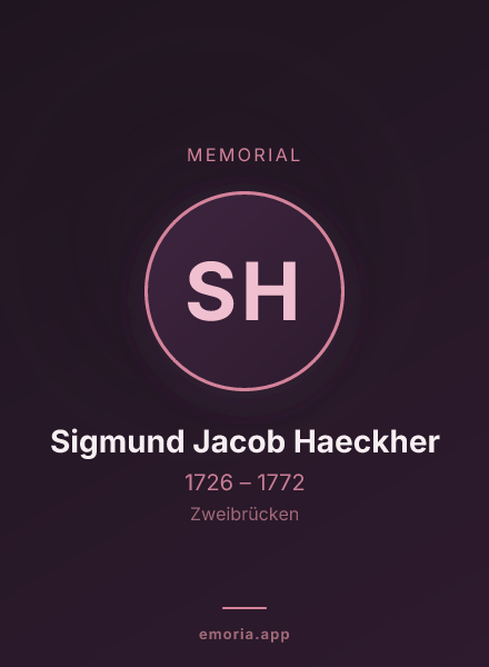 Memorial portrait of Sigmund Jacob Haeckher